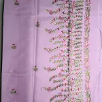 Rose Pink with floral thread work Kota Silk Cotton Saree