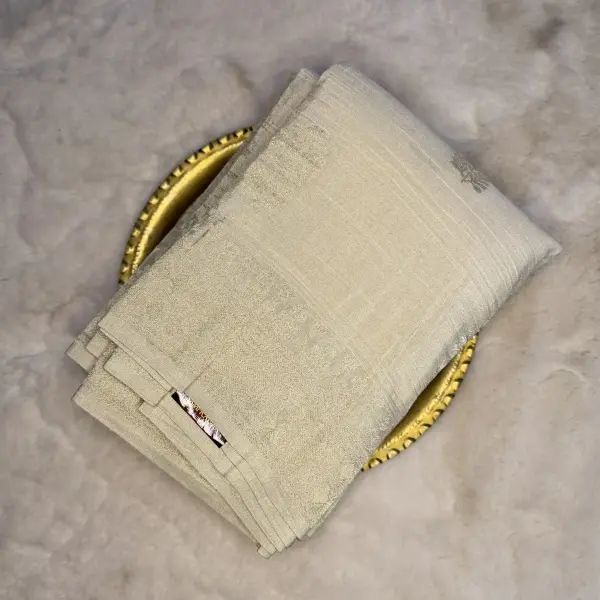 Cream Crush With buttas Viscose georgett fancy saree