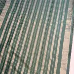 Dark Green Checks Semi Crepe fancy Saree