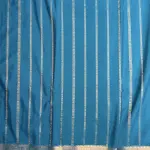 Blue Stripes Semi Crepe Fancy Saree