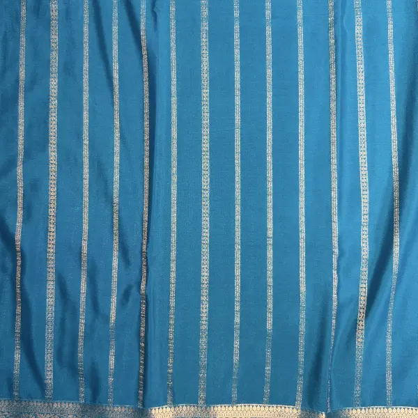 Blue Stripes Semi Crepe Fancy Saree