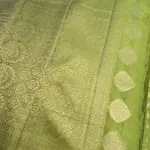 Mehandi Green Small Buttas Khaddi Georgett Saree