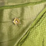 Mehandi Green Small Buttas Khaddi Georgett Saree