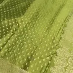 Mehandi Green Small Buttas Khaddi Georgett Saree