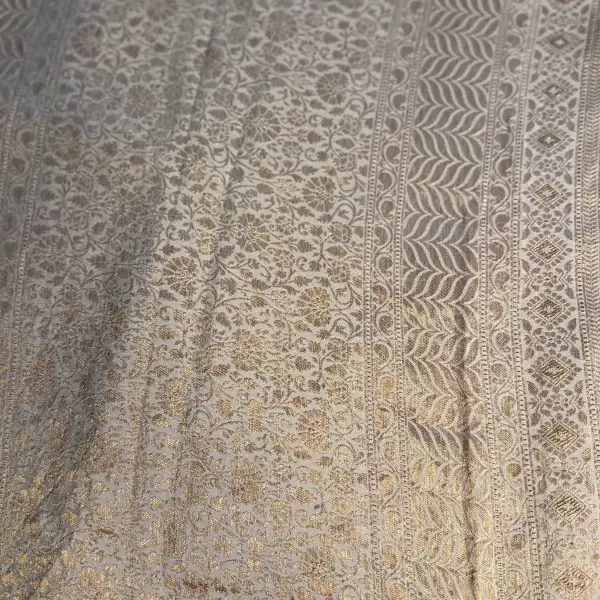Cream Pure Khaddi Georgett Saree