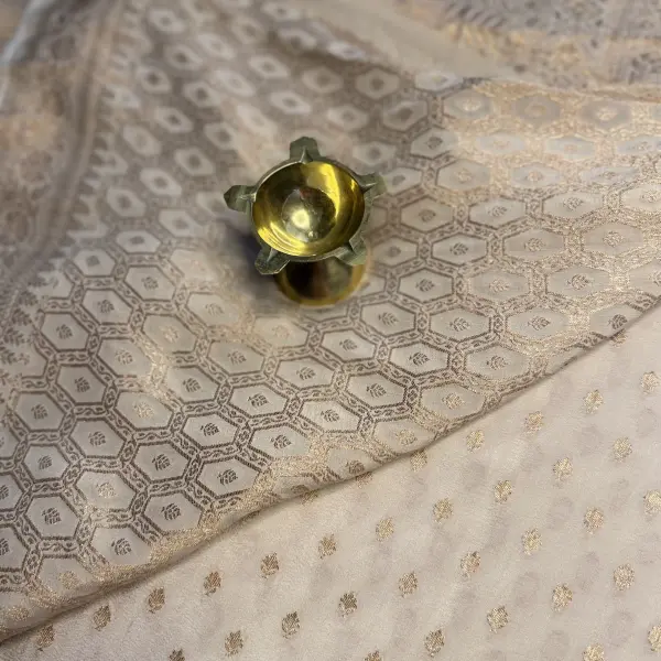 Cream Pure Khaddi Georgett Saree