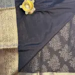 Black Floral motifs Viscose Fancy Saree