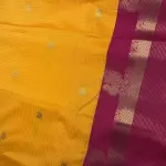 Yellow & Pink Bentex border with peacock motifs Semi Silk Saree