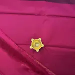 Wine with pink border with buttas Semi Silk Saree