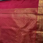 Wine body with rich border & pallu Semi Silk Saree