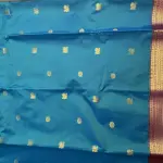 Rama Green & Wine Border Semi Silk Saree