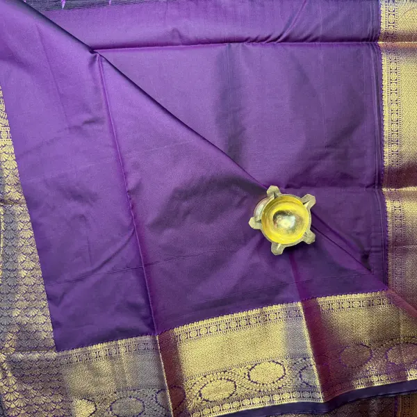 Grey with Maroon Border Semi Silk Saree