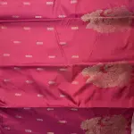 Red & Baby Pink border with peacock motif Semi Silk Saree