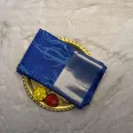 Peacock Blue With Contrast Blouse Semi Silk Saree