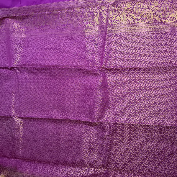 Green With Pink border Semi Silk Saree