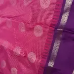 Pink with Purple Bentex Border Semi Silk Saree