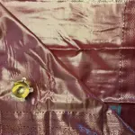 Blue & Maroon rich pallu tissue semi silk