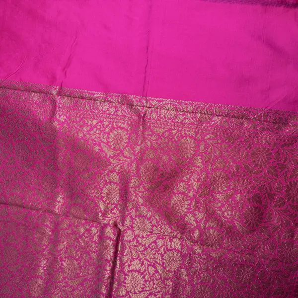 Dark pink with small buttas semi benaras saree