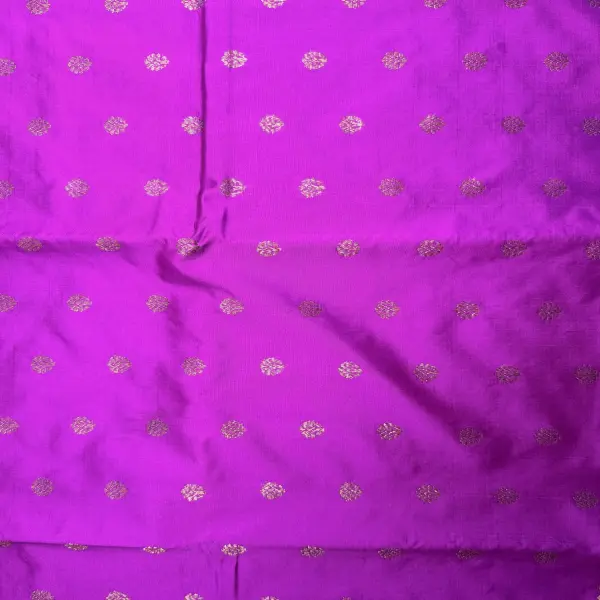 Dark pink with small buttas semi benaras saree