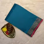 Rama Green plain with rich pallu semi benaras saree