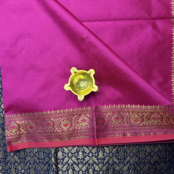 Navy Blue with small buttas rich pallu semi benaras saree