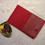 Rani pink long border benaras saree