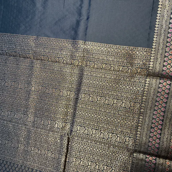 Black long border with grand pallu benaras saree