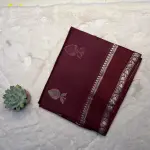 Maroon bentex border Chiniya silk saree