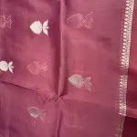 Maroon bentex border Chiniya silk saree