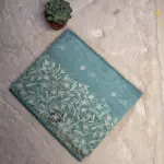 Sky blue with thread work semi organza saree