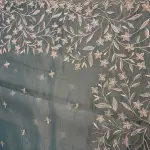 Sky blue with thread work semi organza saree