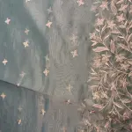 Sky blue with thread work semi organza saree