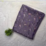 Purple all over floral thread work saree
