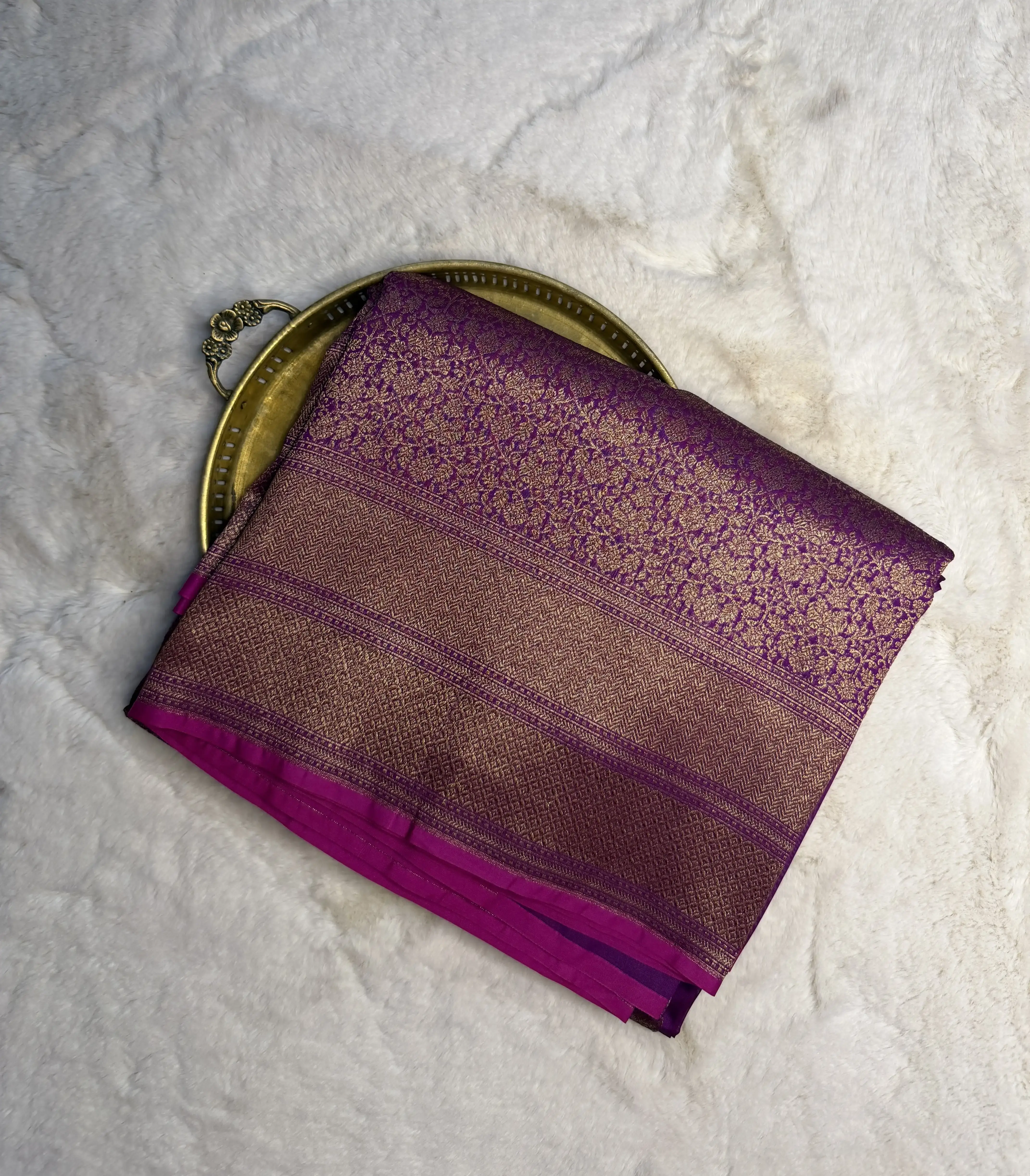 Dark pink full body zari work benaras saree