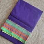 Ilakal Purple cotton saree with yellow contrast border