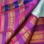 Sky blue small motif with rich bentex border Pure Kanchipuram silk saree