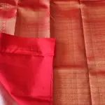 Red and white half and half Pure kanchipuram silk saree