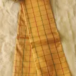 Beige with microchecks pattern Pure kanchipuram silk saree