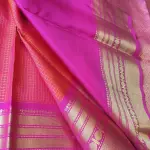Orangish pink zari microchecks Pure kanchipuram silk saree