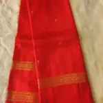 Cherry red with bentex border Pure kanchipuram silk saree
