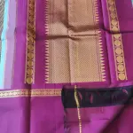 Blue saree with Ganga Jamuna border Pure kanchipuram silk saree