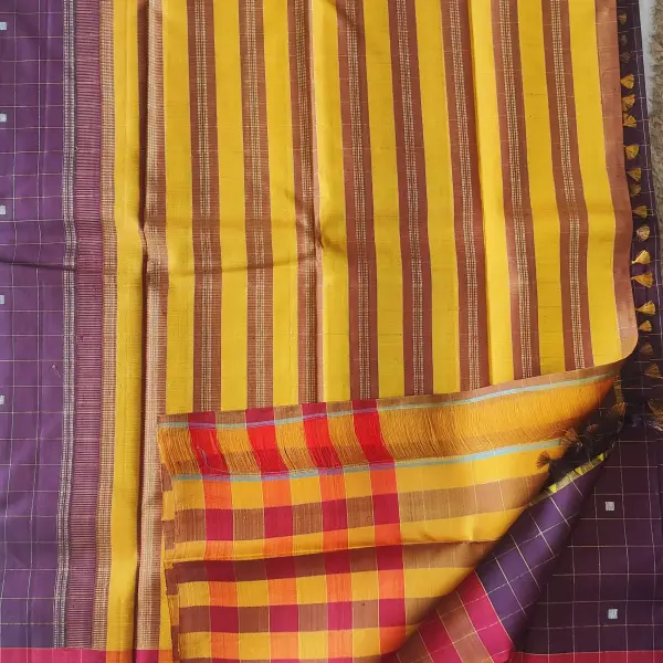 Chocolate brown with elegant border Pure kanchipuram silk saree