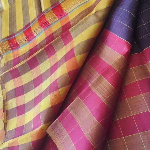 Chocolate brown with elegant border Pure kanchipuram silk saree