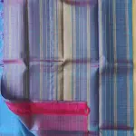 Blue dual shade checks pattern pure silk saree