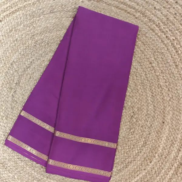 Magenta pink bentex border pure crepe silk 120gsm