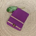 Magenta pink bentex border pure crepe silk 120gsm