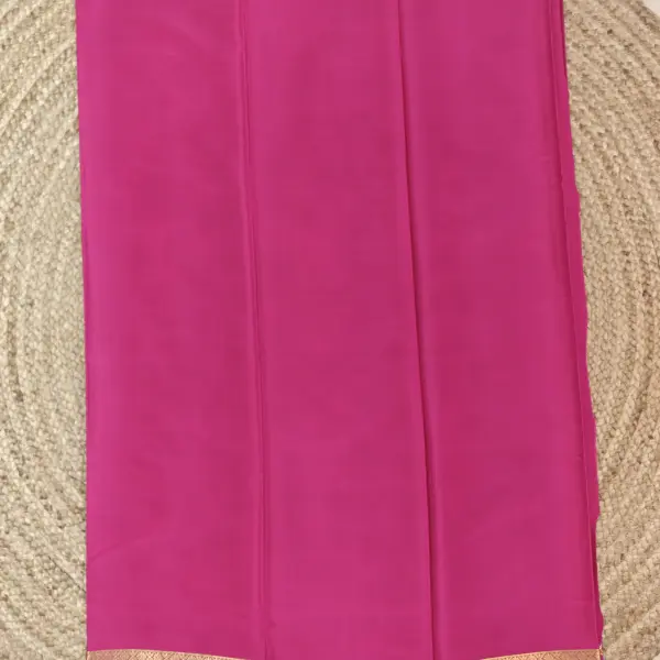 Rani pink bentex border pure crepe silk 120gsm