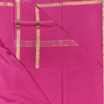 Rani pink bentex border pure crepe silk 120gsm