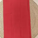 Cherry red plain Pure Mysore crepe silk saree 120gsm