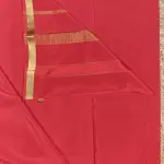 Cherry red plain Pure Mysore crepe silk saree 120gsm